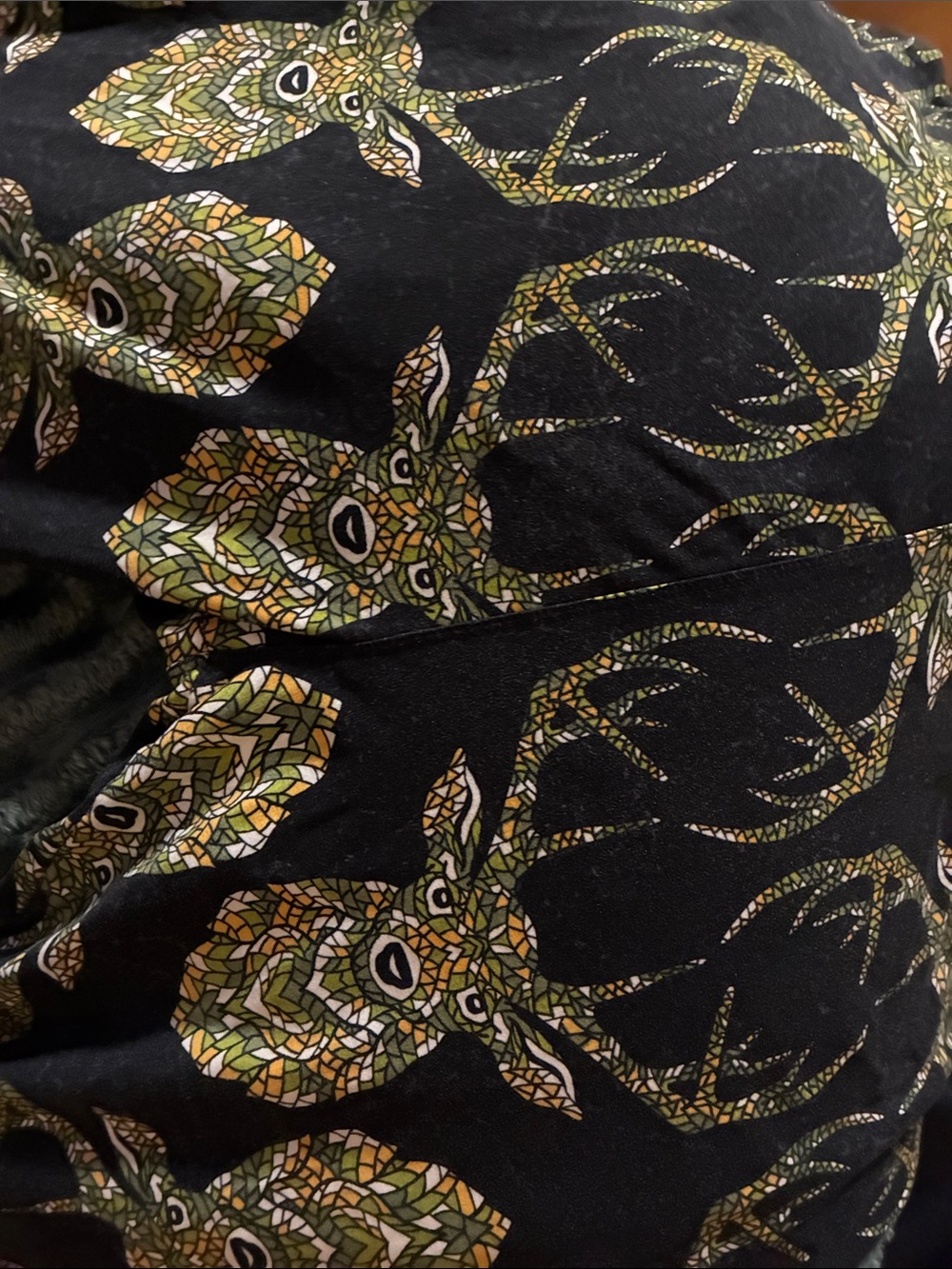 Black leggings with Mosaic Deer Print